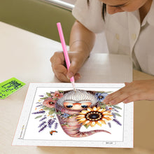 Load image into Gallery viewer, Diamond Painting - Partial Special Shaped - Flower Gnome (30*30CM)