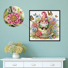 Load image into Gallery viewer, Diamond Painting - Partial Special Shaped - Flower Gnome (30*30CM)