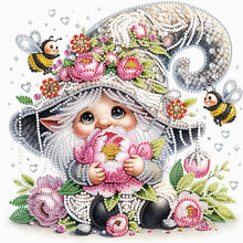 Load image into Gallery viewer, Diamond Painting - Partial Special Shaped - Flower Gnome (30*30CM)