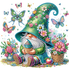 Load image into Gallery viewer, Diamond Painting - Partial Special Shaped - Flower Gnome (30*30CM)
