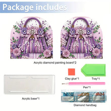 Load image into Gallery viewer, Acrylic Napkin Holder Diamond Painting Kit for Home Table Decor (Purple Bag)