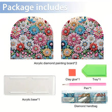 Load image into Gallery viewer, Acrylic Napkin Holder Diamond Painting Kit for Home Table Decor (Flower Cluster)