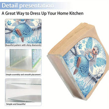 Load image into Gallery viewer, Acrylic Napkin Holder Diamond Painting Kit for Home Table Decor (Blue Elf Girl)
