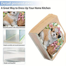 Load image into Gallery viewer, Acrylic Napkin Holder Diamond Painting Kit for Home Table Decoration (Puppy)