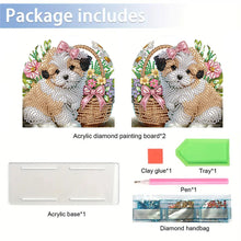 Load image into Gallery viewer, Acrylic Napkin Holder Diamond Painting Kit for Home Table Decoration (Puppy)