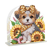 Load image into Gallery viewer, Acrylic Napkin Holder Diamond Painting Kit for Home Table Decor(Sunflower Puppy)