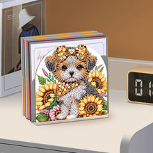 Load image into Gallery viewer, Acrylic Napkin Holder Diamond Painting Kit for Home Table Decor(Sunflower Puppy)