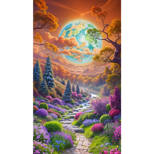 AB Diamond Painting - Full Round - Moonlight Garden (40*70CM)