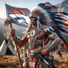 Load image into Gallery viewer, Diamond Painting - Full Round - Denver Broncos Indian (40*40CM)