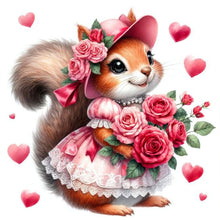 Load image into Gallery viewer, Diamond Painting - Full Round - Squirrel Rose (40*40CM)