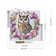 Load image into Gallery viewer, Diamond Painting - Full Round - Owl and Phalaenopsis (40*40CM)