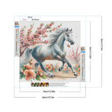 Load image into Gallery viewer, Diamond Painting - Full Round - White Horse and Flowers (40*40CM)