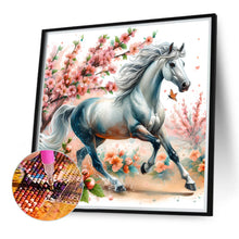 Load image into Gallery viewer, Diamond Painting - Full Round - White Horse and Flowers (40*40CM)