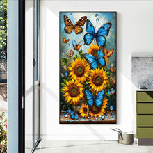 Load image into Gallery viewer, Diamond Painting - Full Round - Butterfly and Sunflower (40*70CM)