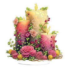 Load image into Gallery viewer, Acrylic Special Shape Flower Candle Diamond Painting Desktop Ornaments