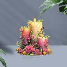 Load image into Gallery viewer, Acrylic Special Shape Flower Candle Diamond Painting Desktop Ornaments