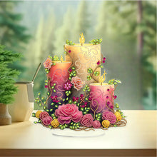 Load image into Gallery viewer, Acrylic Special Shape Flower Candle Diamond Painting Desktop Ornaments