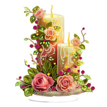 Load image into Gallery viewer, Acrylic Special Shape Flower Candle Diamond Painting Desktop Ornaments
