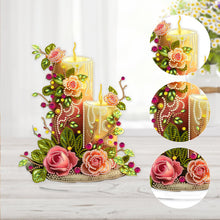Load image into Gallery viewer, Acrylic Special Shape Flower Candle Diamond Painting Desktop Ornaments
