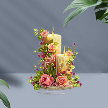 Load image into Gallery viewer, Acrylic Special Shape Flower Candle Diamond Painting Desktop Ornaments