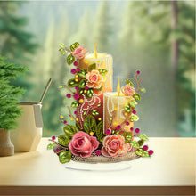 Load image into Gallery viewer, Acrylic Special Shape Flower Candle Diamond Painting Desktop Ornaments