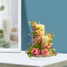Load image into Gallery viewer, Acrylic Special Shape Flower Candle Diamond Painting Desktop Ornaments
