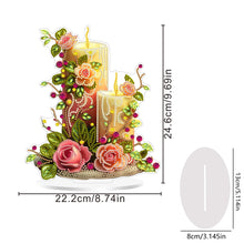 Load image into Gallery viewer, Acrylic Special Shape Flower Candle Diamond Painting Desktop Ornaments