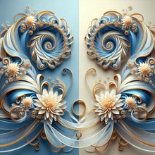 Load image into Gallery viewer, Diamond Painting - Full Round - Blue and yellow symmetrical kaleidoscope (40*40CM)