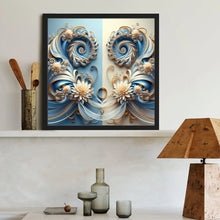 Load image into Gallery viewer, Diamond Painting - Full Round - Blue and yellow symmetrical kaleidoscope (40*40CM)