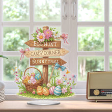 Load image into Gallery viewer, Easter Special Shaped Diamond Painting Desktop Ornaments Kit (Easter Road Sign)