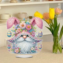 Load image into Gallery viewer, Easter Special Shaped Diamond Painting Desktop Ornaments Kit (Pink Gnome)