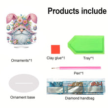 Load image into Gallery viewer, Easter Special Shaped Diamond Painting Desktop Ornaments Kit (Pink Gnome)
