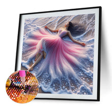 Load image into Gallery viewer, Diamond Painting - Full Round - Girl with back view on the seaside (40*40CM)