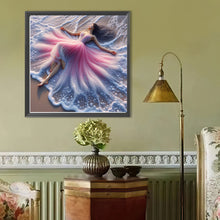 Load image into Gallery viewer, Diamond Painting - Full Round - Girl with back view on the seaside (40*40CM)