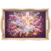 Load image into Gallery viewer, Diamond Painting Wooden Serving Tray with Handles Diamond Painting Dining Plate