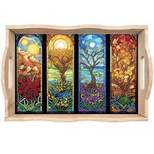 Load image into Gallery viewer, Diamond Painting Wooden Serving Tray with Handles Diamond Painting Dining Plate