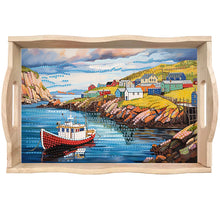 Load image into Gallery viewer, Diamond Painting Wooden Serving Tray with Handles Diamond Painting Dining Plate