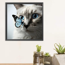 Load image into Gallery viewer, Diamond Painting - Full Round - Butterfly cat (30*30CM)