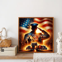 Load image into Gallery viewer, Diamond Painting - Full Round - American flag officer (40*40CM)