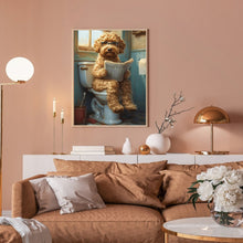 Load image into Gallery viewer, Diamond Painting - Full Round - Puppy sitting on the toilet (30*40CM)