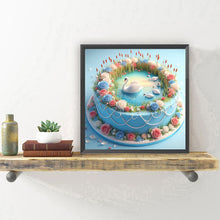 Load image into Gallery viewer, Diamond Painting - Full Round - Blue swan cake (30*30CM)