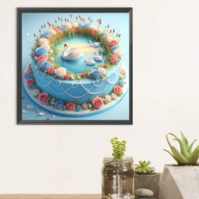 Load image into Gallery viewer, Diamond Painting - Full Round - Blue swan cake (30*30CM)