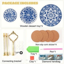 Load image into Gallery viewer, 3 Tier Acrylic Diamond Cupcake Stand Tower 5D DIY Diamond Painting Serving Tray