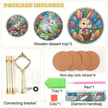 Load image into Gallery viewer, 3 Tier Acrylic Diamond Cupcake Stand Tower 5D DIY Diamond Painting Serving Tray