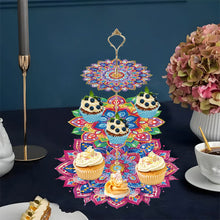 Load image into Gallery viewer, 3 Tier Acrylic Diamond Cupcake Stand Tower 5D DIY Diamond Painting Serving Tray