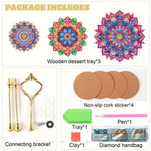 Load image into Gallery viewer, 3 Tier Acrylic Diamond Cupcake Stand Tower 5D DIY Diamond Painting Serving Tray