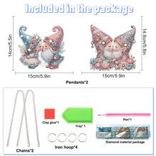 Load image into Gallery viewer, 2pcs Cute Gnome Diamond Art Hanging Pendant 5D DIY Diamond Painting Dots Pendant