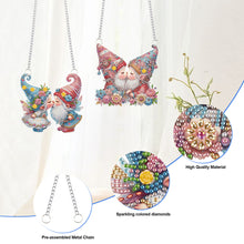 Load image into Gallery viewer, 2pcs Cute Gnome Diamond Art Hanging Pendant 5D DIY Diamond Painting Dots Pendant