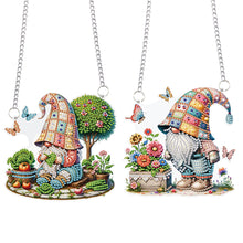 Load image into Gallery viewer, 2pcs Cute Gnome Diamond Art Hanging Pendant 5D DIY Diamond Painting Dots Pendant