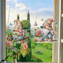 Load image into Gallery viewer, 2pcs Cute Gnome Diamond Art Hanging Pendant 5D DIY Diamond Painting Dots Pendant